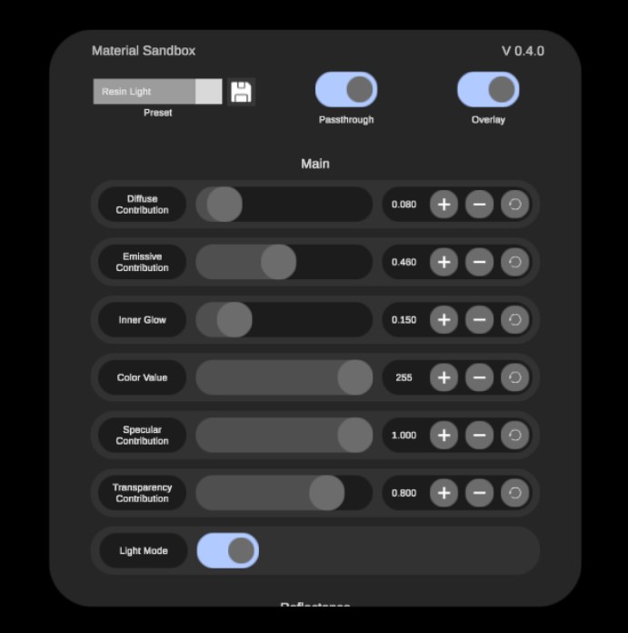 Live parameter editing system